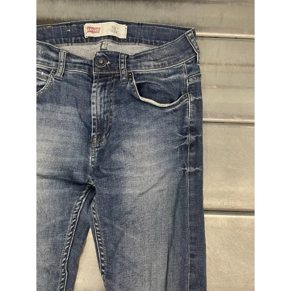 Levis 511 Slim Fit Jeans Women Size‎ 14 26x29 Blue Medium Wash Denim Straight